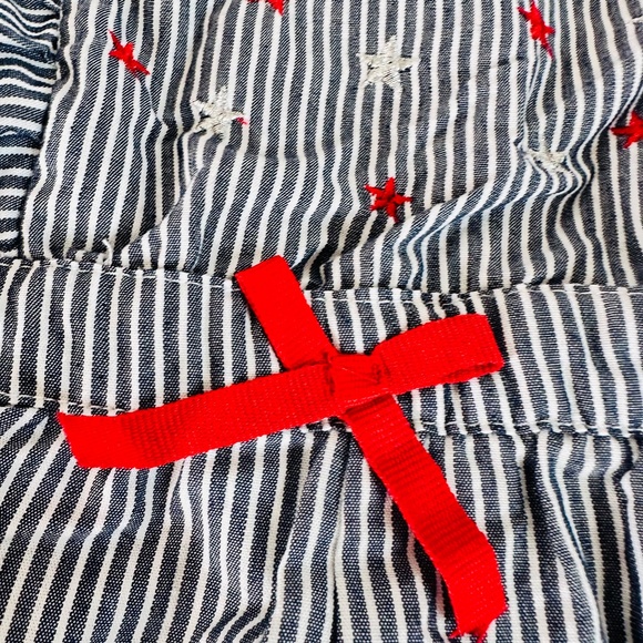 NEW Nannette Leopore Kids Romper 4th of July Stripes Stars Ruffle 4 or 6x - Picture 4 of 9